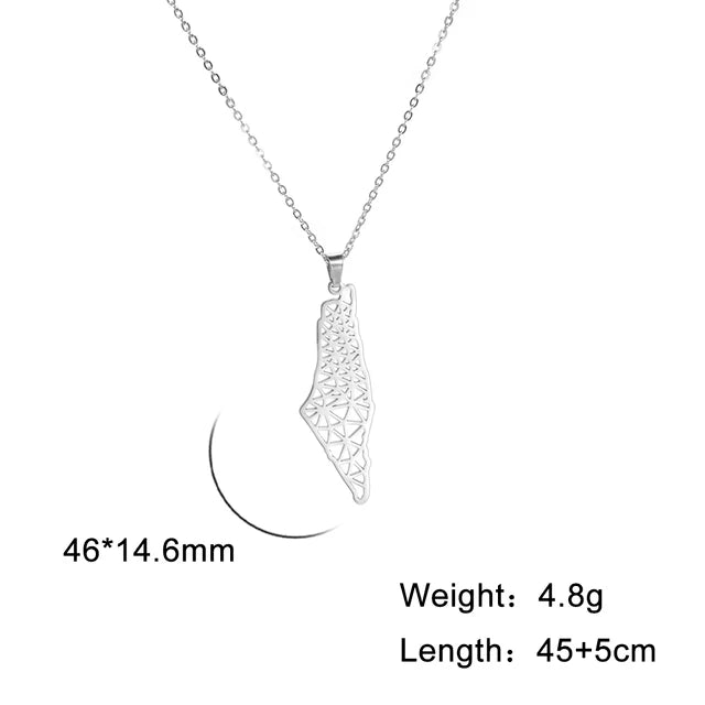 Palestine Map Pendant Necklace