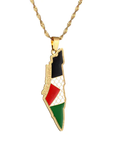 Palestine Stainless Steel Pendant Chain Necklace