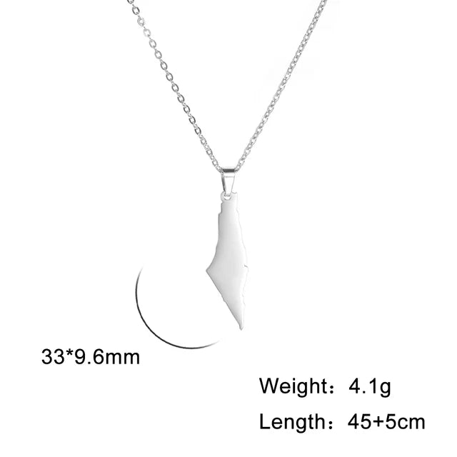 Palestine Map Pendant Necklace
