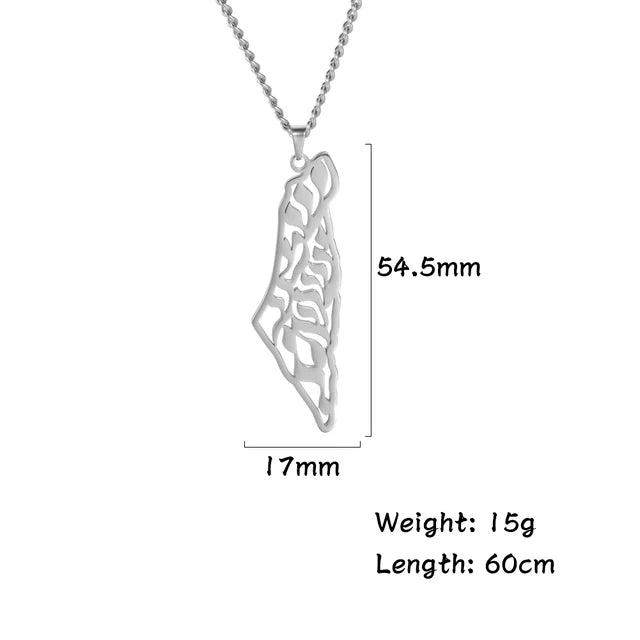 Palestine Map Pendant Necklace