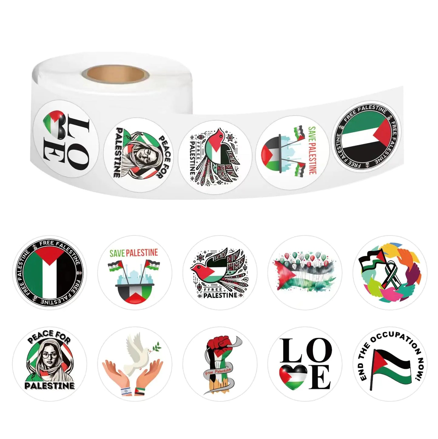 500 Pcs Palestine Inspirational Decal Stickers - Small Palestinian Motivational Stickers Waterproof Vinyl Car Bumper Stickers Stand with Palestine Decals for Laptop Phone Case Water Bottle (#2)
