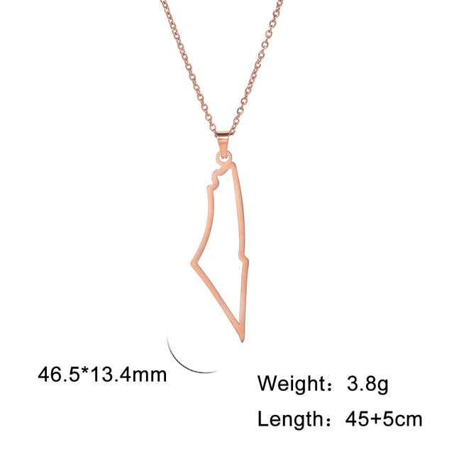 Palestine Map Pendant Necklace