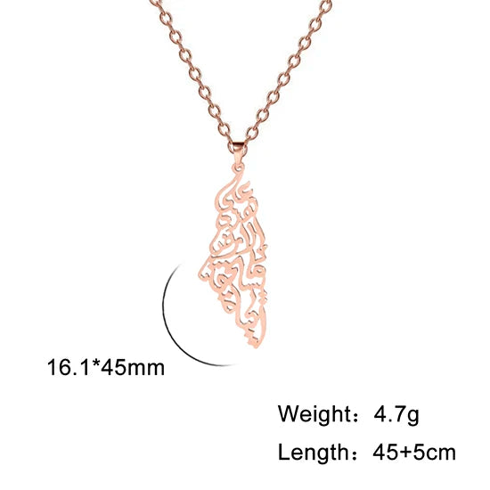 Palestine Map Pendant Necklace