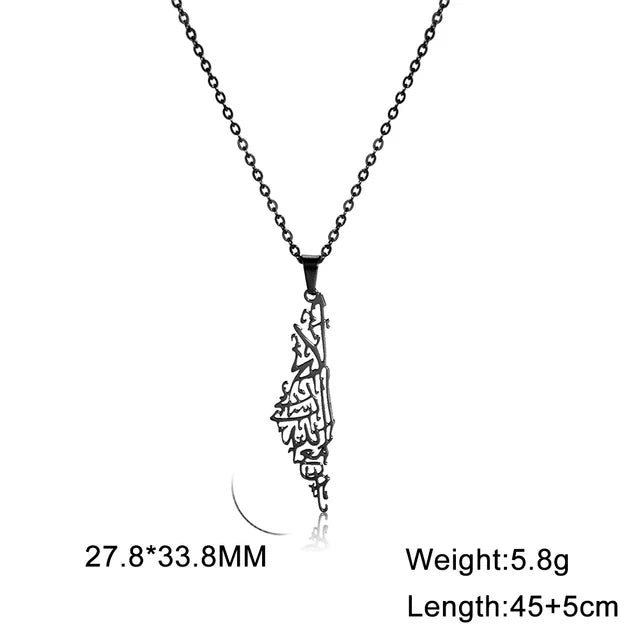 Palestine Map Pendant Necklace