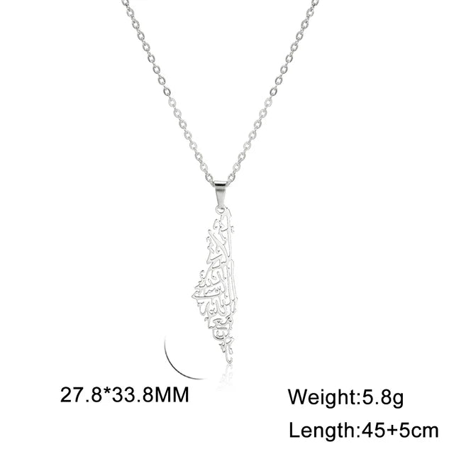 Palestine Map Pendant Necklace
