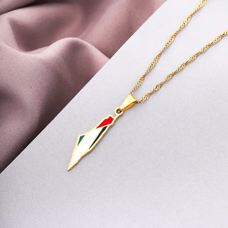 Collar con la bandera de Palestina