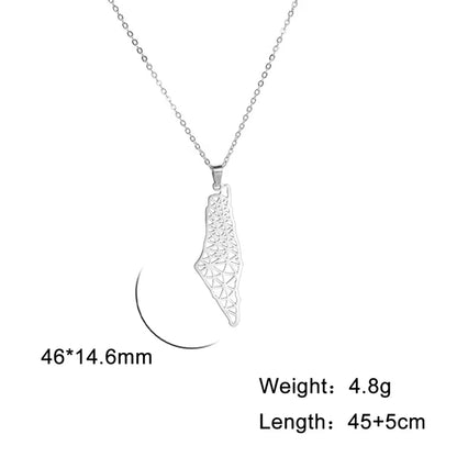 Palestine Map Pendant Necklace