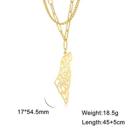 Palestine Map Pendant Necklace