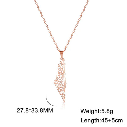 Palestine Map Pendant Necklace