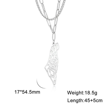 Palestine Map Pendant Necklace