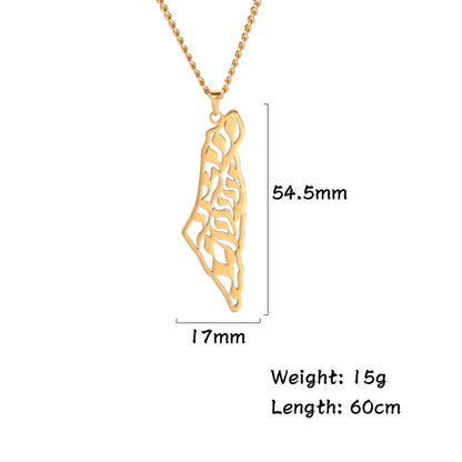 Palestine Map Pendant Necklace