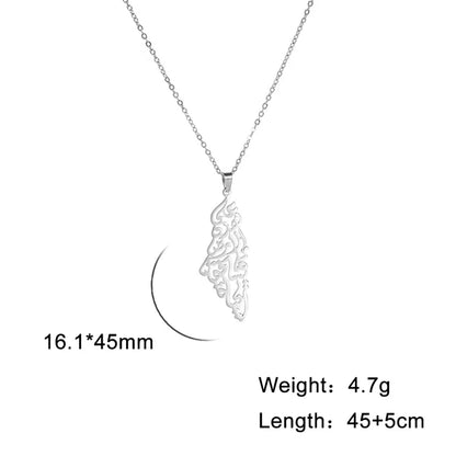 Palestine Map Pendant Necklace