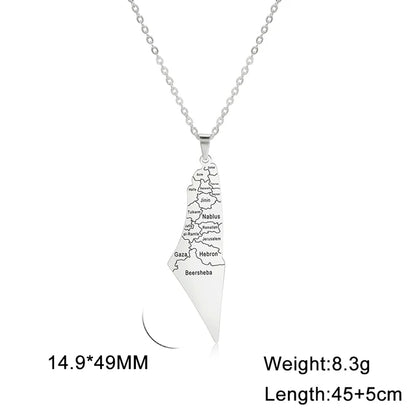 Palestine Map Pendant Necklace
