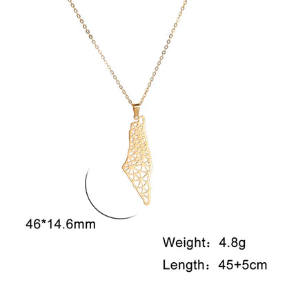 Palestine Map Pendant Necklace