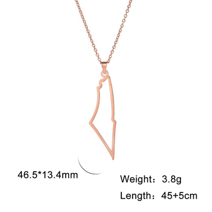 Palestine Map Pendant Necklace